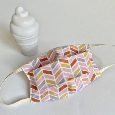 Masque Enfant - 7/11 ans - Chevrons rose parme jaune