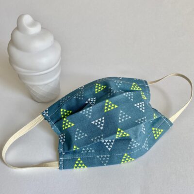 Masque Enfant - 7/11 ans - triangles vert jaune fluo