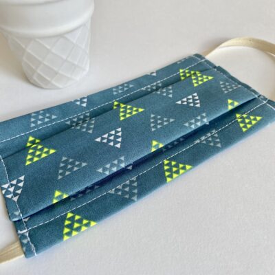 Masque Enfant - 7/11 ans - triangles vert jaune fluo – Image 2