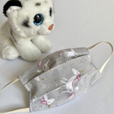 Masque Mini 3/7 ans   Licorne gris rose