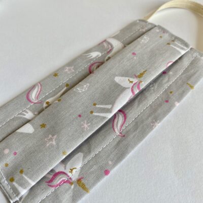 Masque Mini 3/7 ans   Licorne gris rose – Image 2
