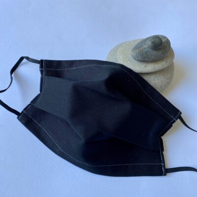 Masque 3 plis adulte, Noir uni