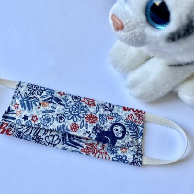 Masque Mini 3/7 ans   Imprimé Wild, bleu rouge orange – Image 2