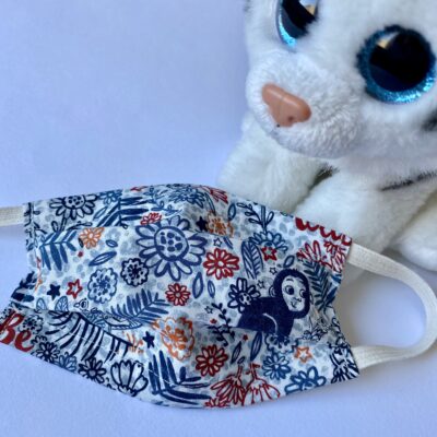 Masque Mini 3/7 ans   Imprimé Wild, bleu rouge orange