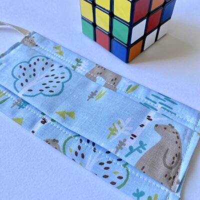Masque Enfant - 7/11 ans - Ours brun, ciel vert marron – Image 2