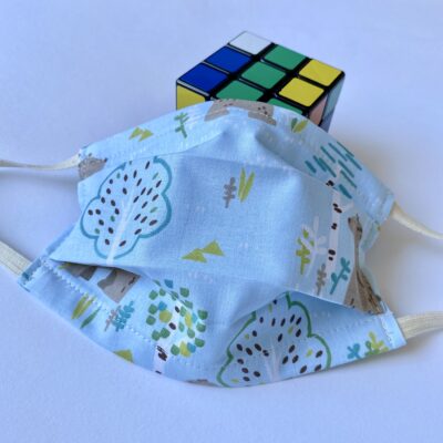 Masque Enfant - 7/11 ans - Ours brun, ciel vert marron