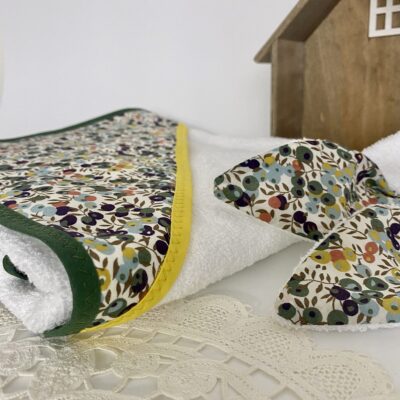 Cape de bain et mini-gant, Liberty wiltshire Lichen – Image 4