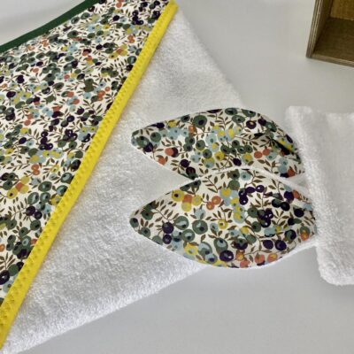 Cape de bain et mini-gant, Liberty wiltshire Lichen – Image 2