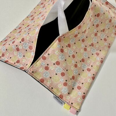 Sac à tarte, motifs ronds, rose jaune