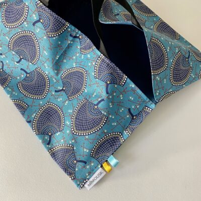 Sac à tarte, éventails bleu