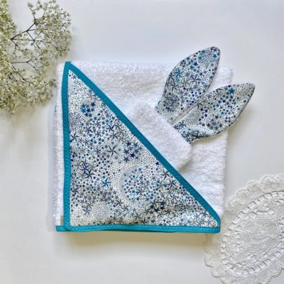 Cape de bain et mini-gant, Liberty étoiles Adelajda Bleu