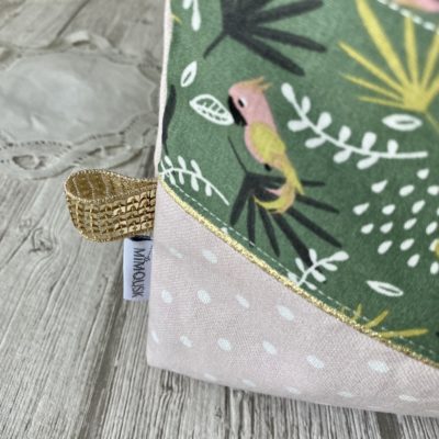 Pochette pois et perroquets, rose/blanc/vert – Image 5