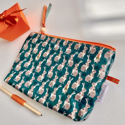 Trousse enduite Lapins / vert, orange