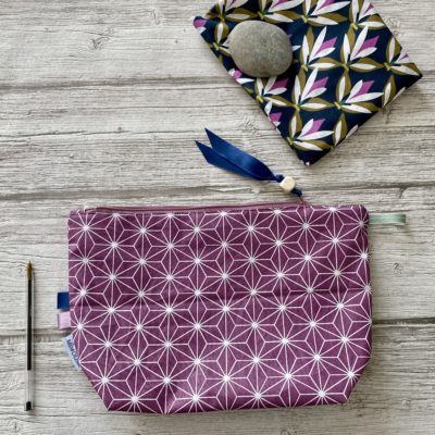 Trousse de toilette XL enduite / Origami violet – Image 2