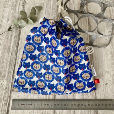 Sac à maillot mouillé, enduit épais / motif Graou, bleu beige rouge