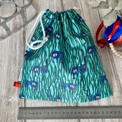 Sac à maillot mouillé, enduit épais / motif babouin, vert bleu rouge