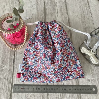 Sac à maillot mouillé épais / motif fleuri boutons rose