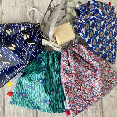 Sac à maillot mouillé, enduit épais / motif babouin, vert bleu rouge – Image 2