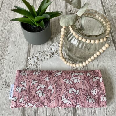Eye pillow / motif Perce-neige, rose