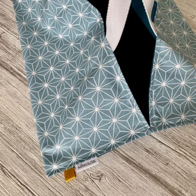 Sac à tarte, motif origami casual / bleu, canard, jaune