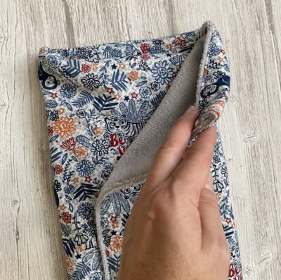 Tapis à langer nomade / motif Renard à lunettes Ciel, éponge bambou grise – Image 6