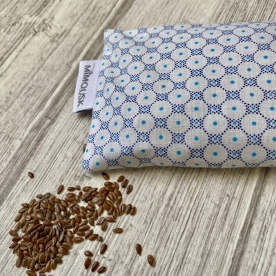 Eye pillow / motif ronds / bleu blanc – Image 3