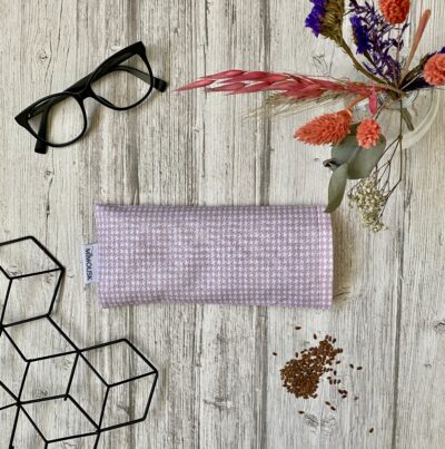 Eye pillow / motif pied-de-poule / parme