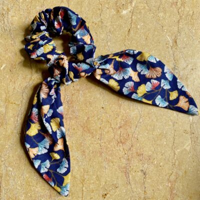 Foulchie chouchou / motif ginkgo marine