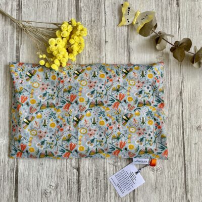 Bouillotte rectangulaire en graines de lin bio / Papillons insectes/ tilleul