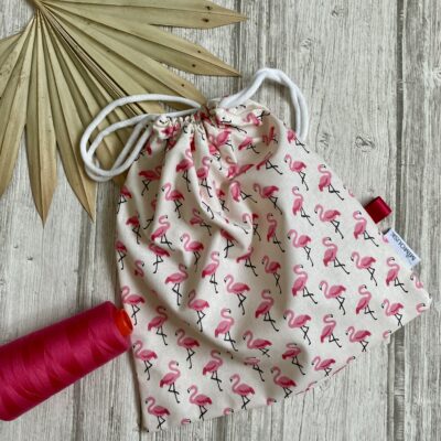 Sac à maillot mouillé/ enduit motif flamant rose
