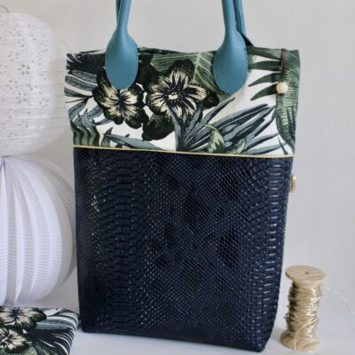 Sac à main croco tropical
