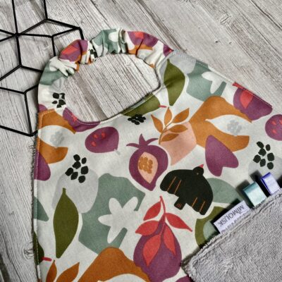 Serviette élastiquée coton et éponge bambou / oiseaux fruits Flio blanc – Image 2