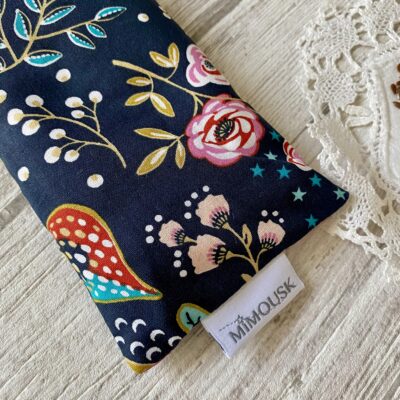 Eye pillow / Fleurs Ancolies / marine – Image 3
