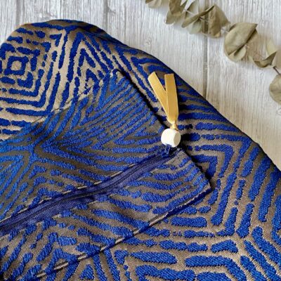 Sac de tapis de yoga ou pilates / jacquard marine brun cuivre – Image 3