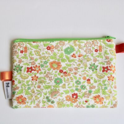 Trousse matelassée, motif Liberty orange – Image 2