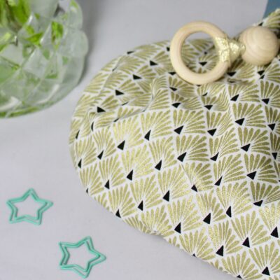 Petit sac doré anses en bois – Image 3