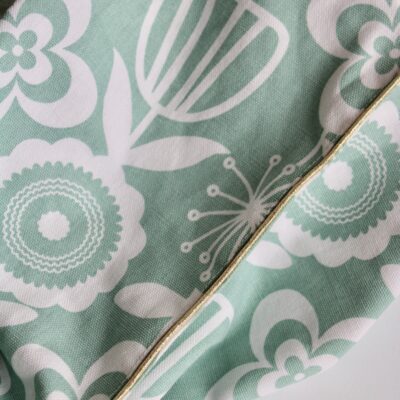 Totebag doublé, vert d'eau motif fleurs vintage – Image 2