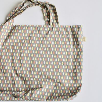 Totebag fin, coton imprimé gouttes