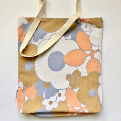 Totebag vintage motif grosses fleurs