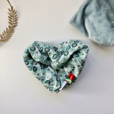 Bouillotte longue pour cervicales en graines de lin bio, décor plumes de paon – Image 2