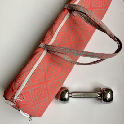 Sac de tapis de yoga ou pilates / corail-gris