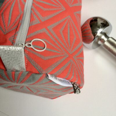 Sac de tapis de yoga ou pilates / corail-gris – Image 2