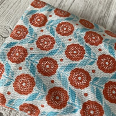 Eye pillow / petites fleurs vintage / ciel orange – Image 3