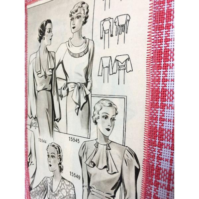 Sac vintage à carreaux & illustration mode – Image 2