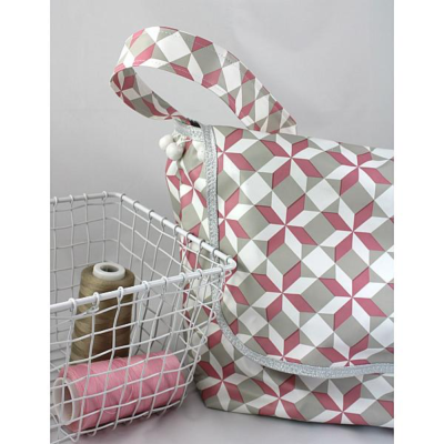 Sac besace enduit, motif géométrique – Image 4