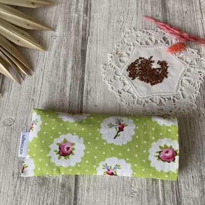 Eye pillow / Pois et fleurs vintage / vert rose blanc – Image 3