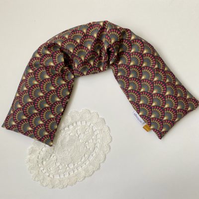 Bouillotte longue XL pour cervicales en graines de lin bio, imprimé Ginza